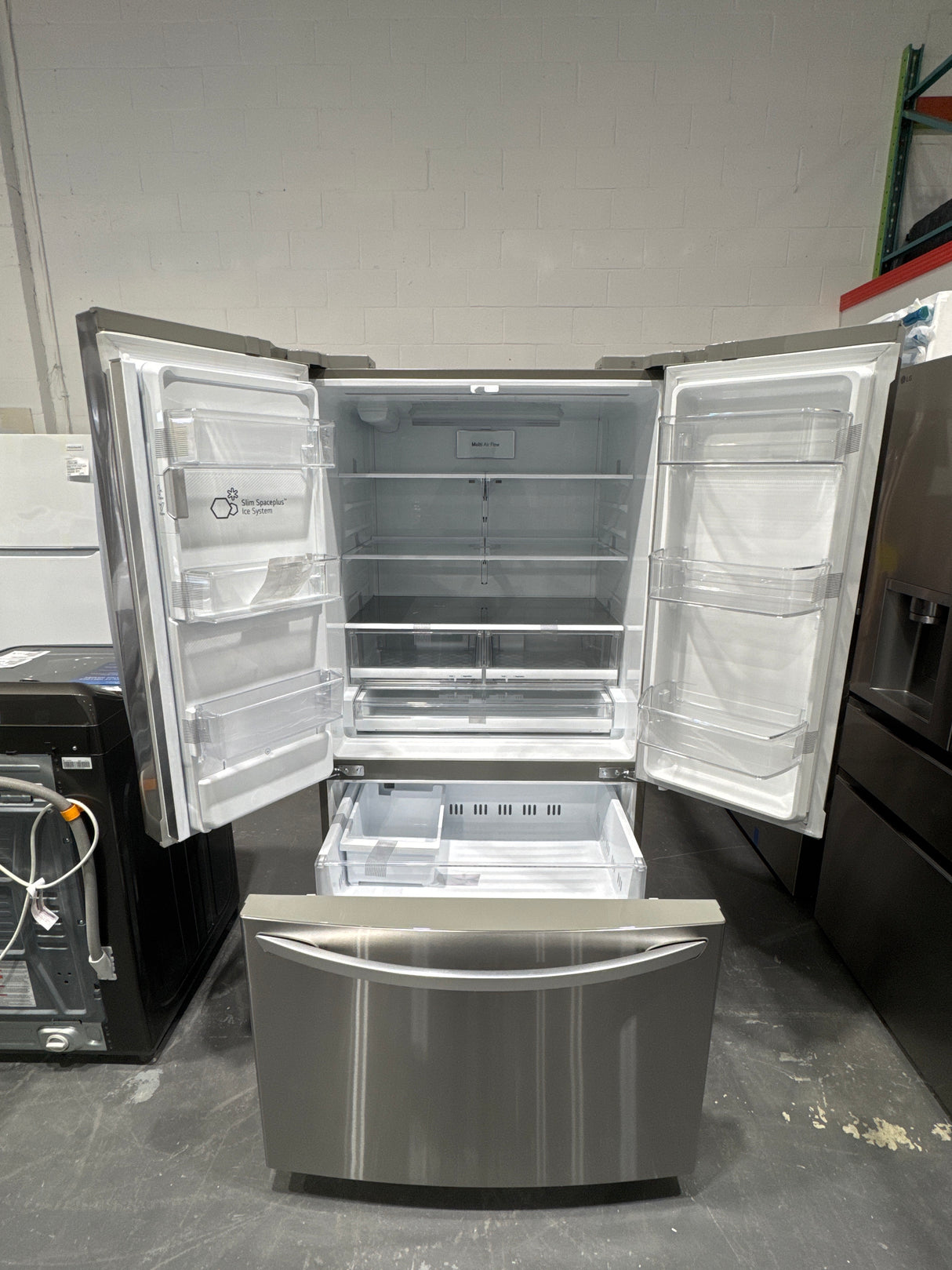 LRFS28XBS - REFRIGERATORS - LG - French 3-Door -   Black Stainless Steel - Open Box