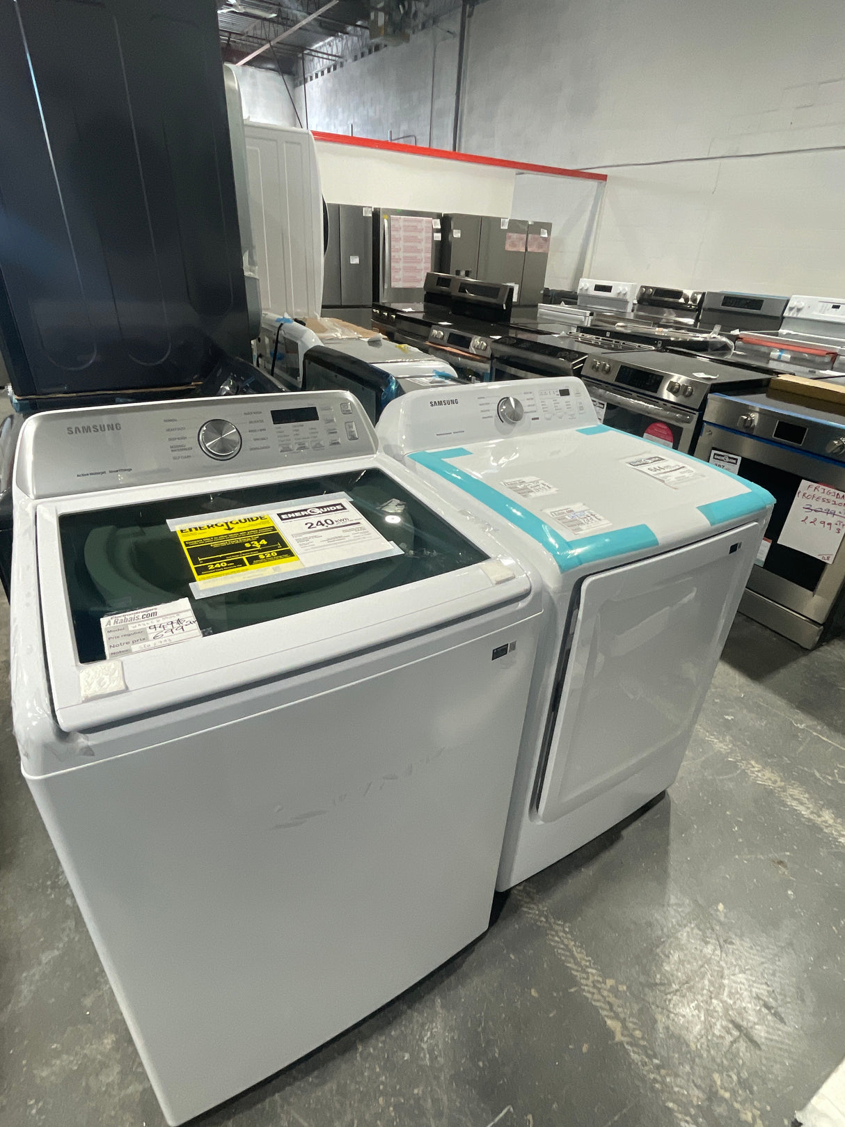 WA46CG3505A/DVE45T3200W - Ensemble laveuse/sécheuse - Samsung - Blanc - Produit déballé