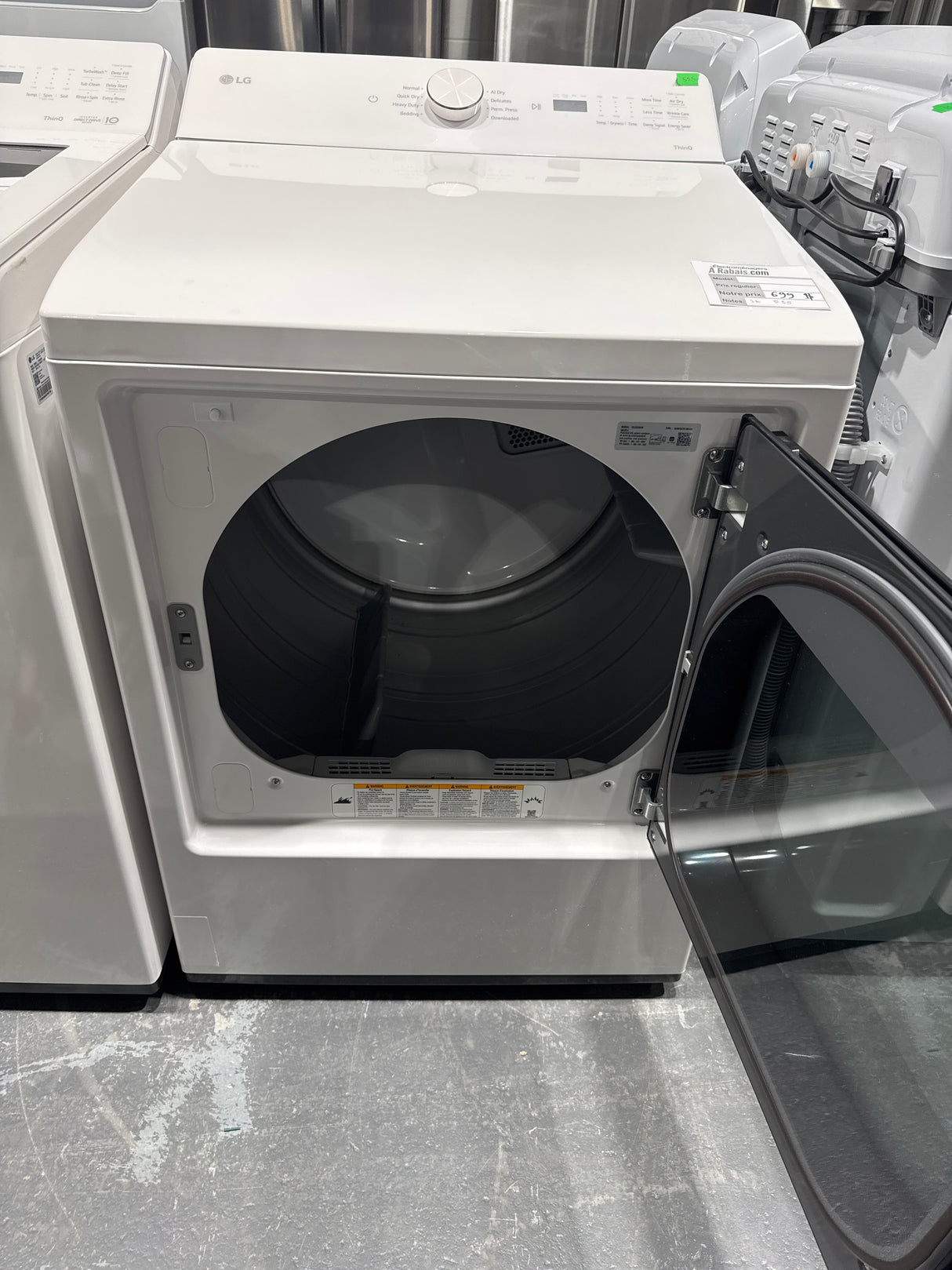 WT8200CW, DLE8200W - Ensemble laveuse/sécheuse - Chargement par le haut - LG - Blanc - Emballage ouvert