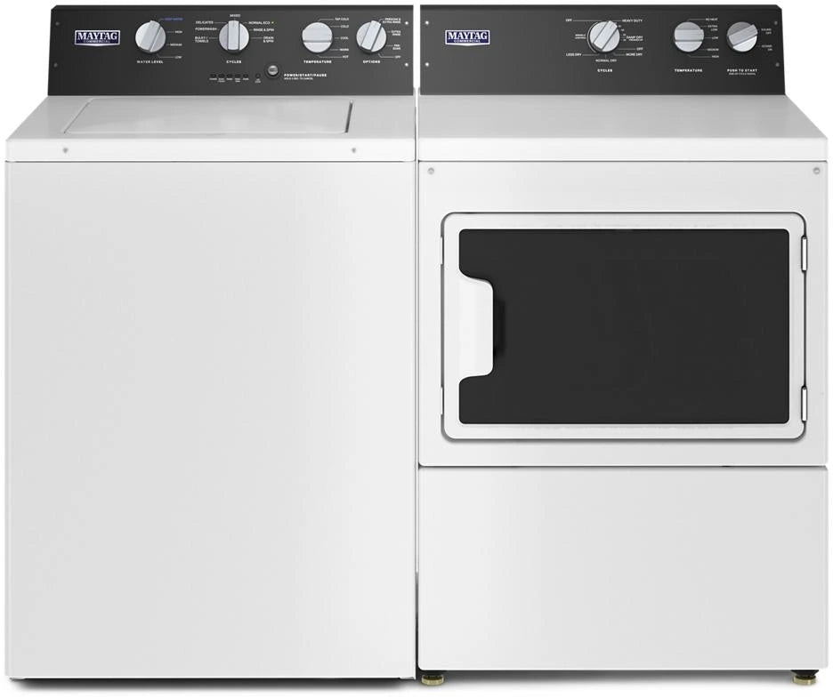 YMEDP586GW0, MVWP585GW0 - Washer/Dryer Sets - Top load - Maytag   -  Commercial-grade  - Open box