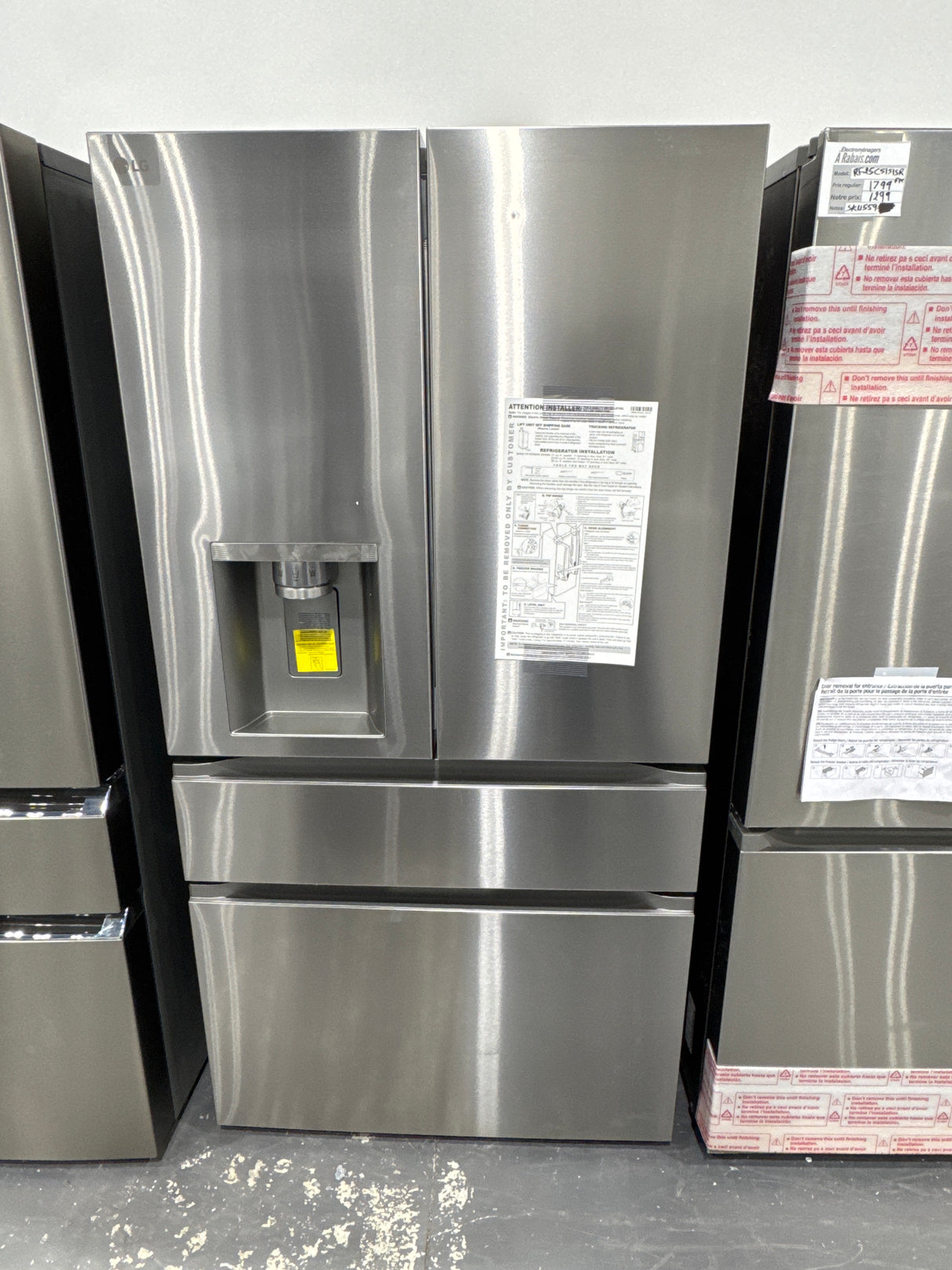 LF29S8330S - REFRIGERATORS - LG - French 3-Door - Stainless Steel - Open Box