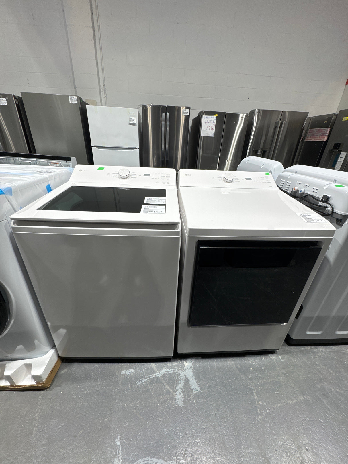 WT8200CW, DLE8200W - Ensemble laveuse/sécheuse - Chargement par le haut - LG - Blanc - Emballage ouvert