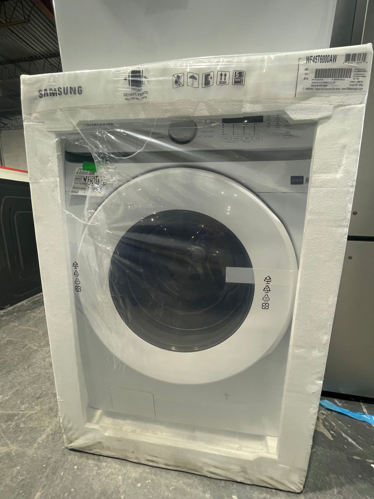 WF45T6000AW, DVE45T6005W - Washer/Dryer Sets - Front Load - Samsung - Open Box