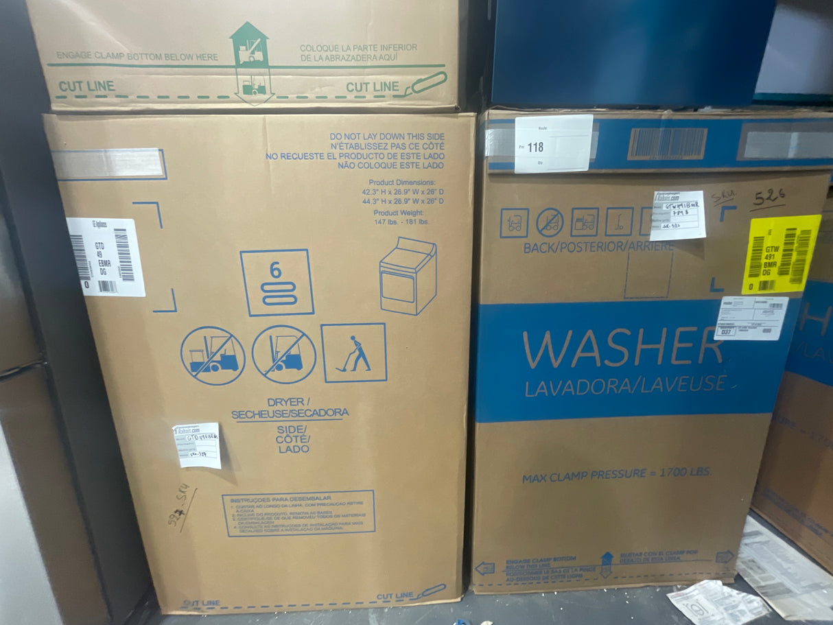 GTW491BMRDG/GTD49EBMRDG - Washer/dryer set - Gray - New
