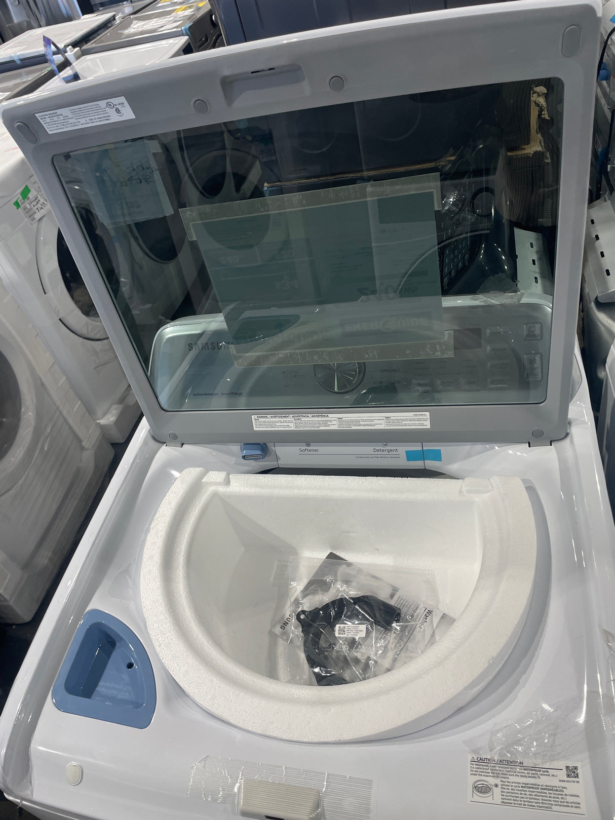 WA46CG3505A/DVE45T3200W - Ensemble laveuse/sécheuse - Samsung - Blanc - Produit déballé