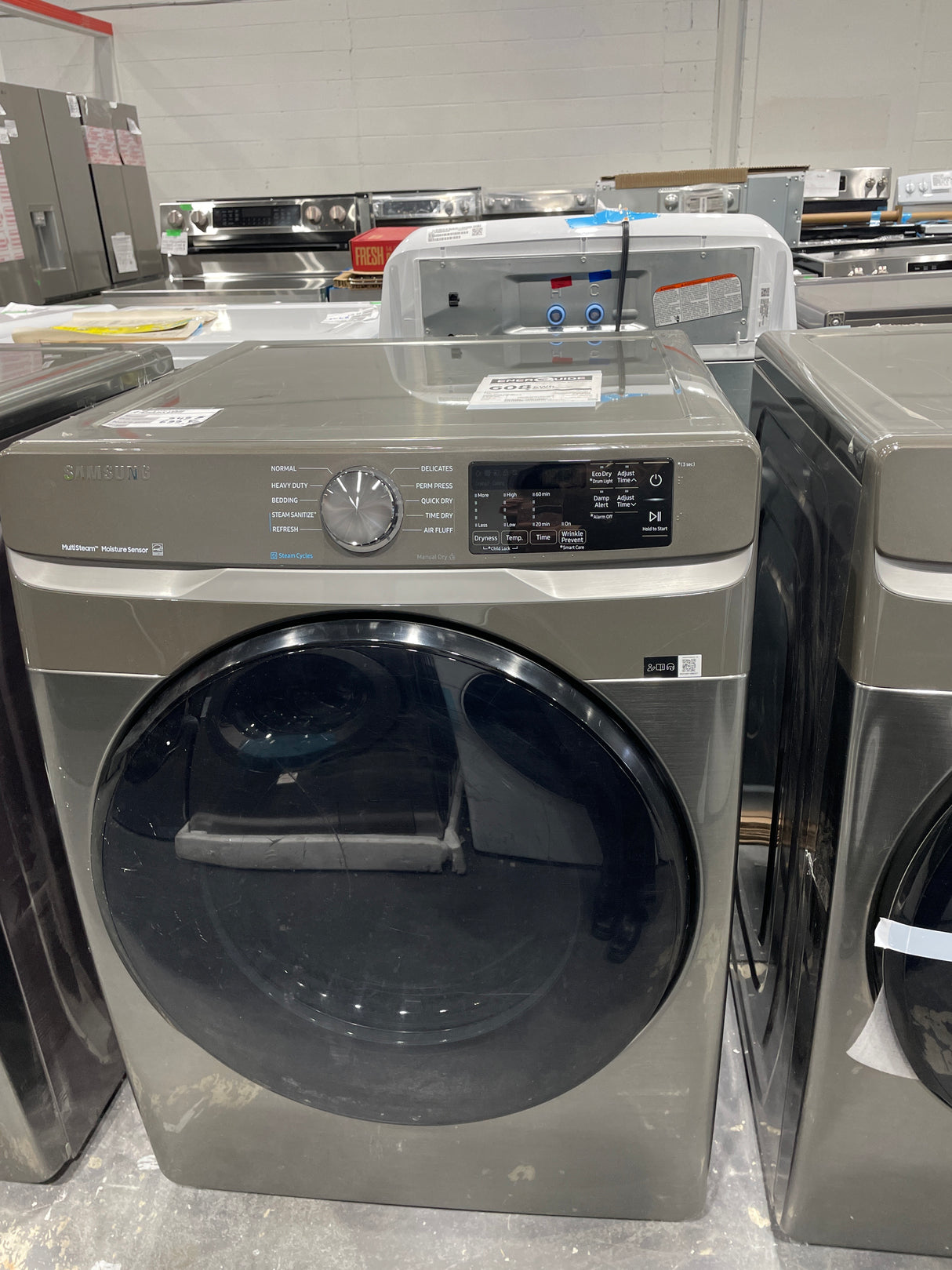 WF45R6100AP, DVE45T6100P - Washer/Dryer Sets - Front Load - Samsung - Stainless Steel - Open box