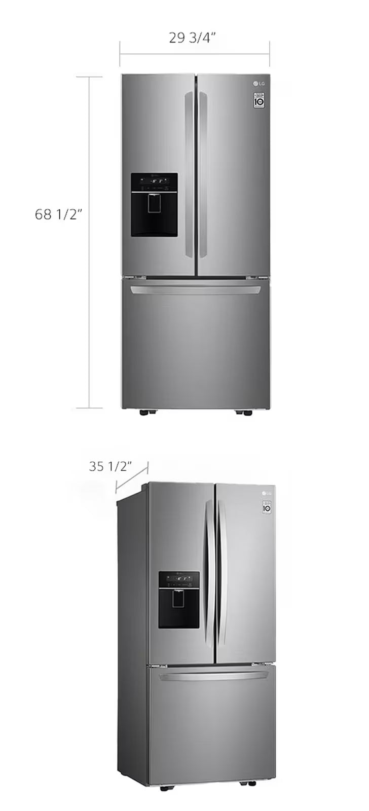 LCFS22EXS - REFRIGERATORS - LG - French 3-Door - Stainless Steel - New