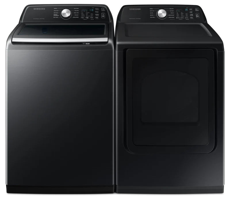 WA52DG5500AV/DVE50A5405V- Washer/Dryer Sets - Top load - Samsung - Black - Open box