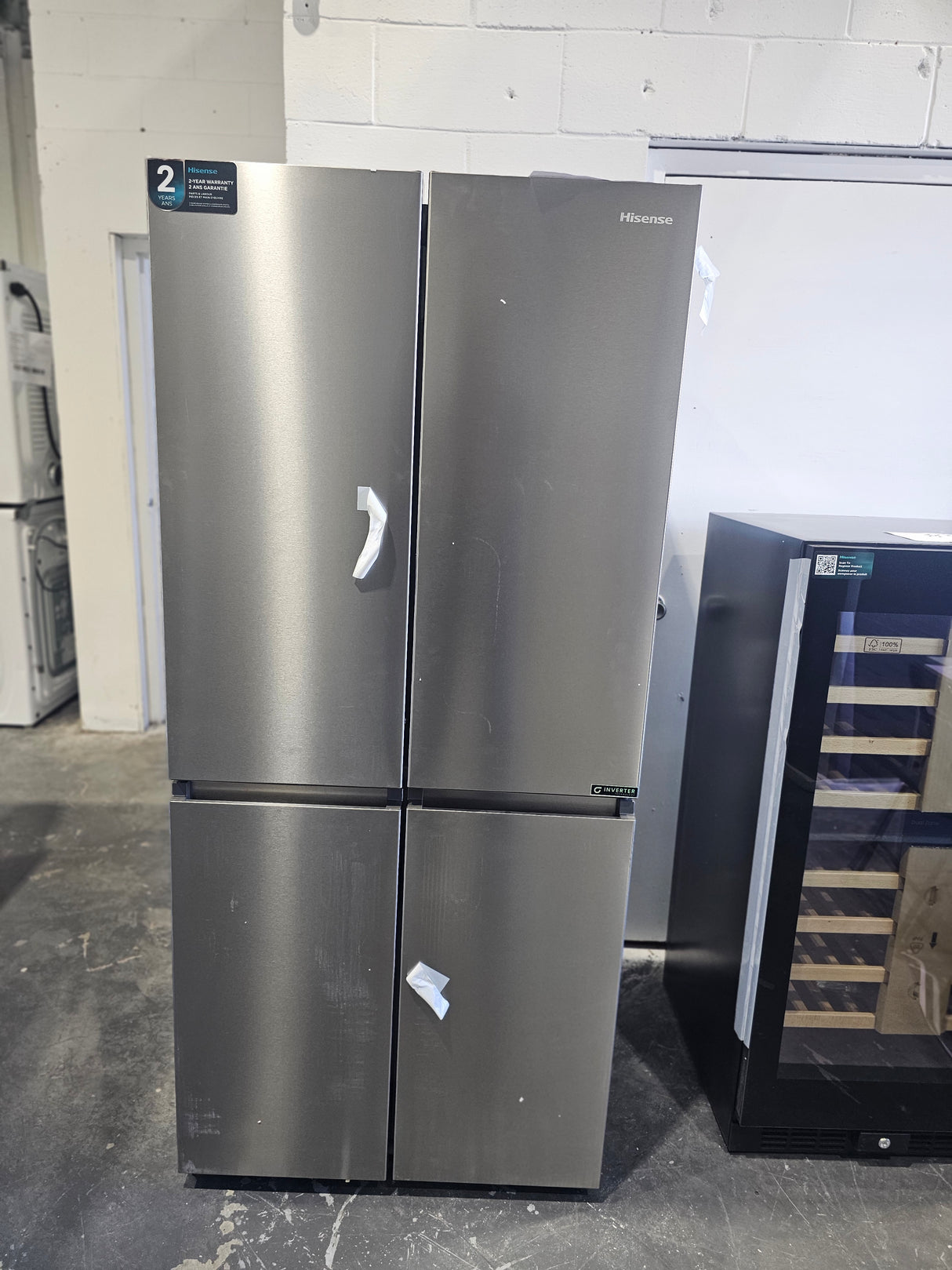 RQ17A4CSD - REFRIGERATORS - Hisense -17 Cu. Ft. - Counter-Depth - 4-Door - Stainless Steel - Open Box