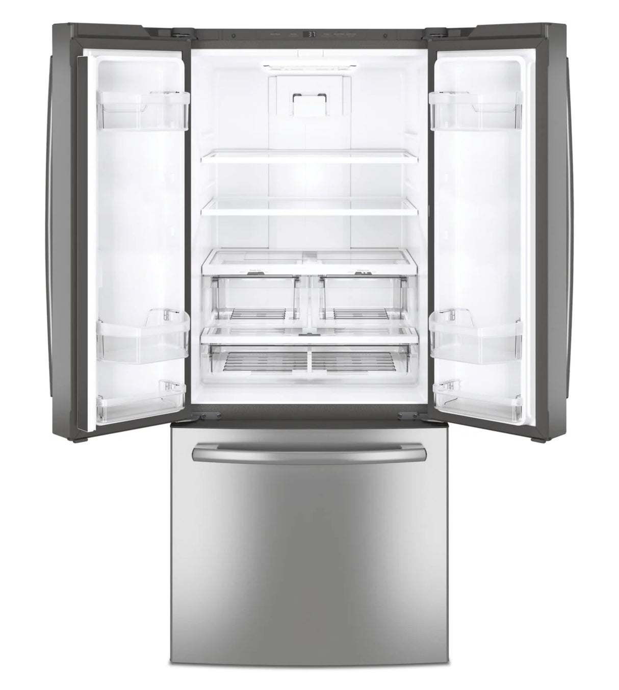 GNE21DYRKFS - REFRIGERATORS - GE - French 3-Door - Stainless Steel - Open Box