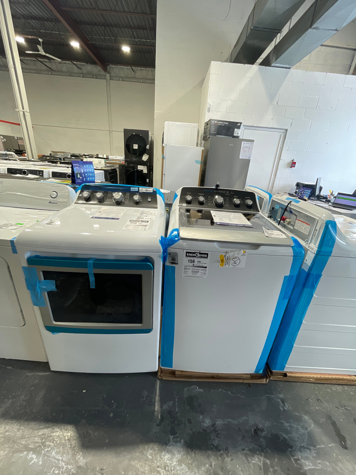 GTW491BMRWS, GTD49GBMRWS - Washer/Dryer Sets - Top load - GE - White  - Open box