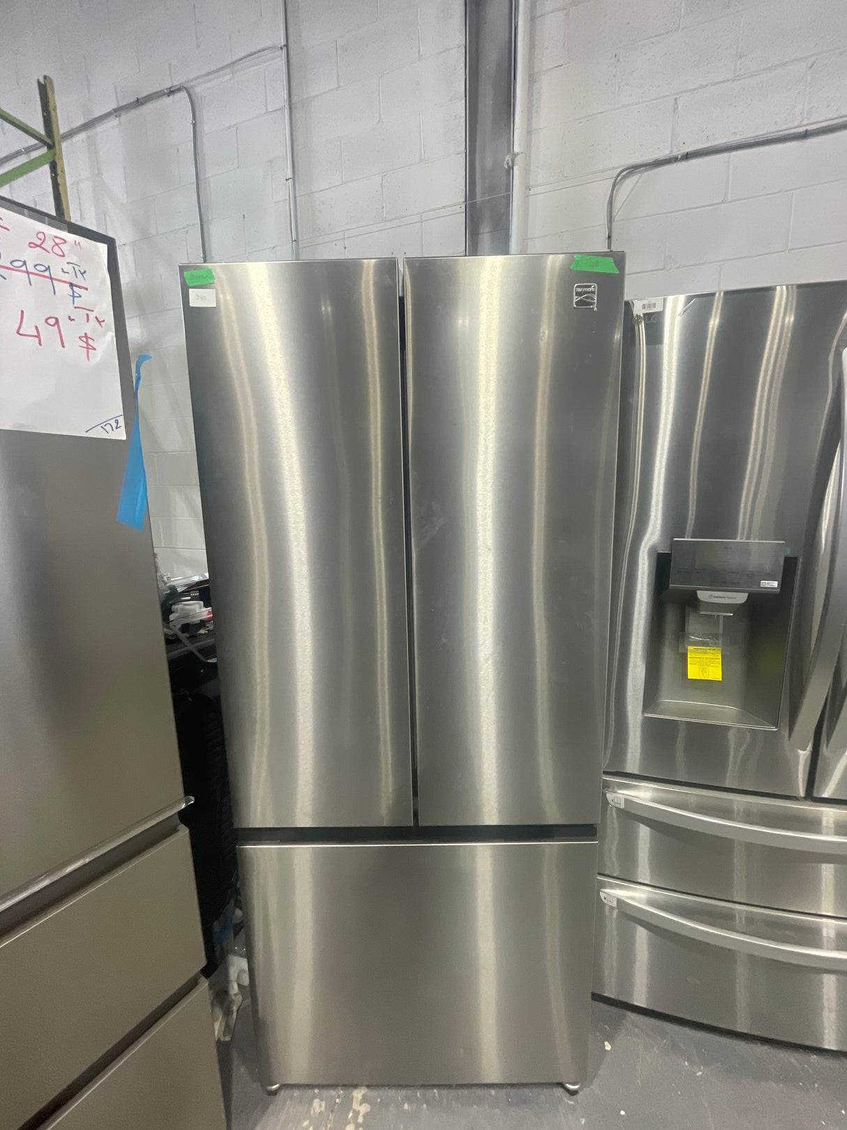 KKFDR30X17.5-SS - REFRIGERATORS -30" - Kenmore - French 3-door - Stainless steel - Open box
