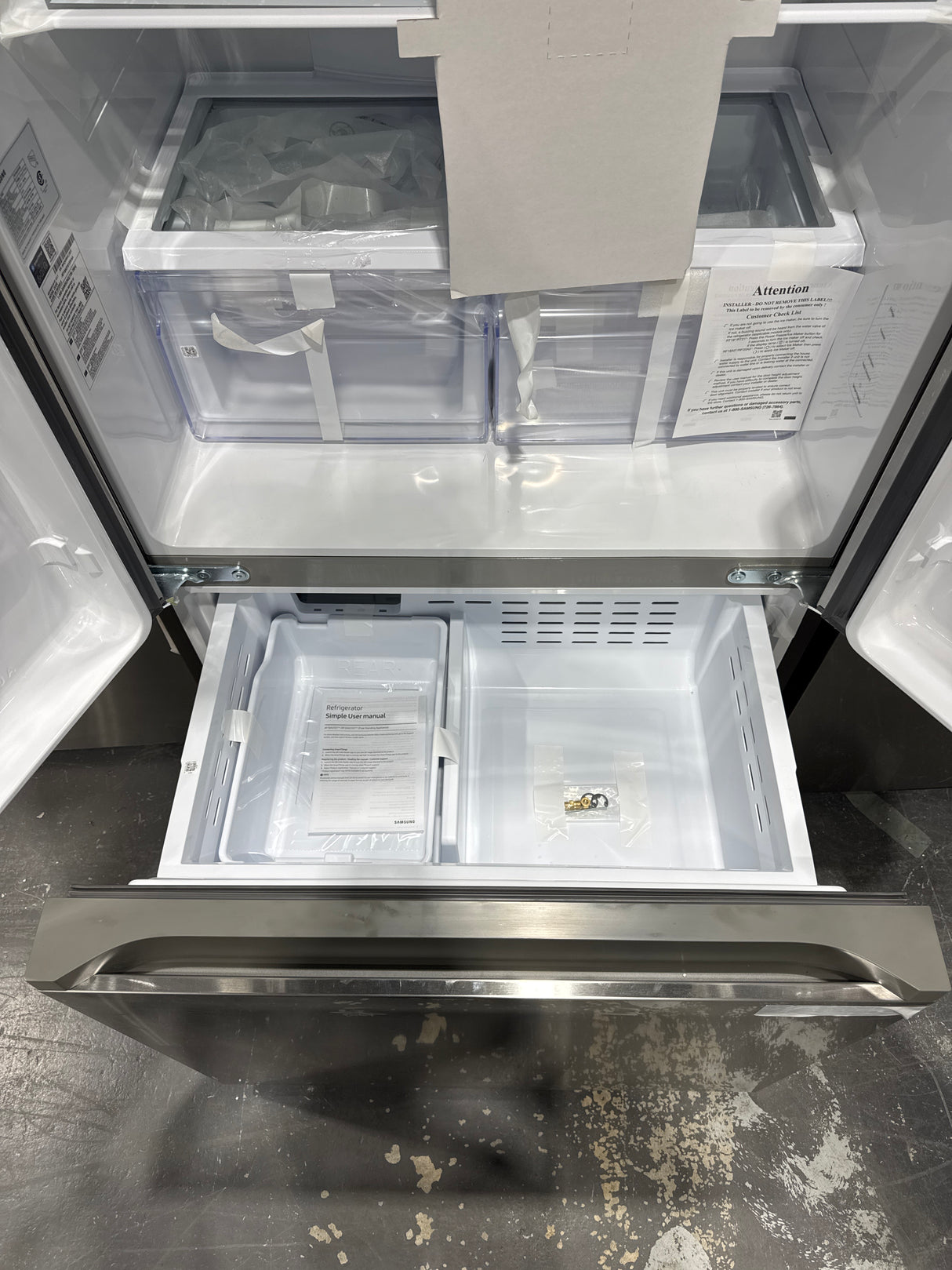 RF18A5101SR - 33 -   REFRIGERATORS - Samsung  - French 3-Door - Counter Depth - Stainless Steel - Open Box