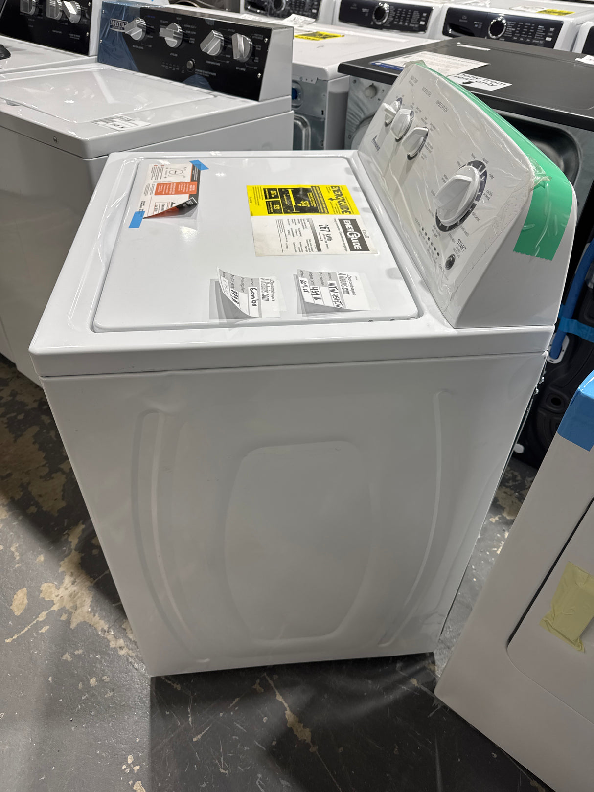 NTW4519JW, YNED4655EW  - Washer/Dryer Sets - Top load - Amana - White  - Open box