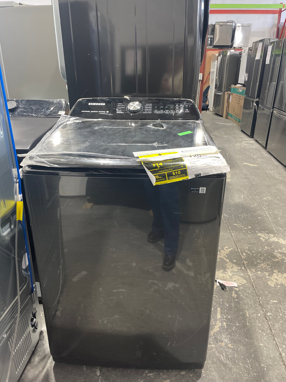 WA52DG5500AVUS - Lave-linge - Chargement par le haut - Samsung - Noir - Produit déballé