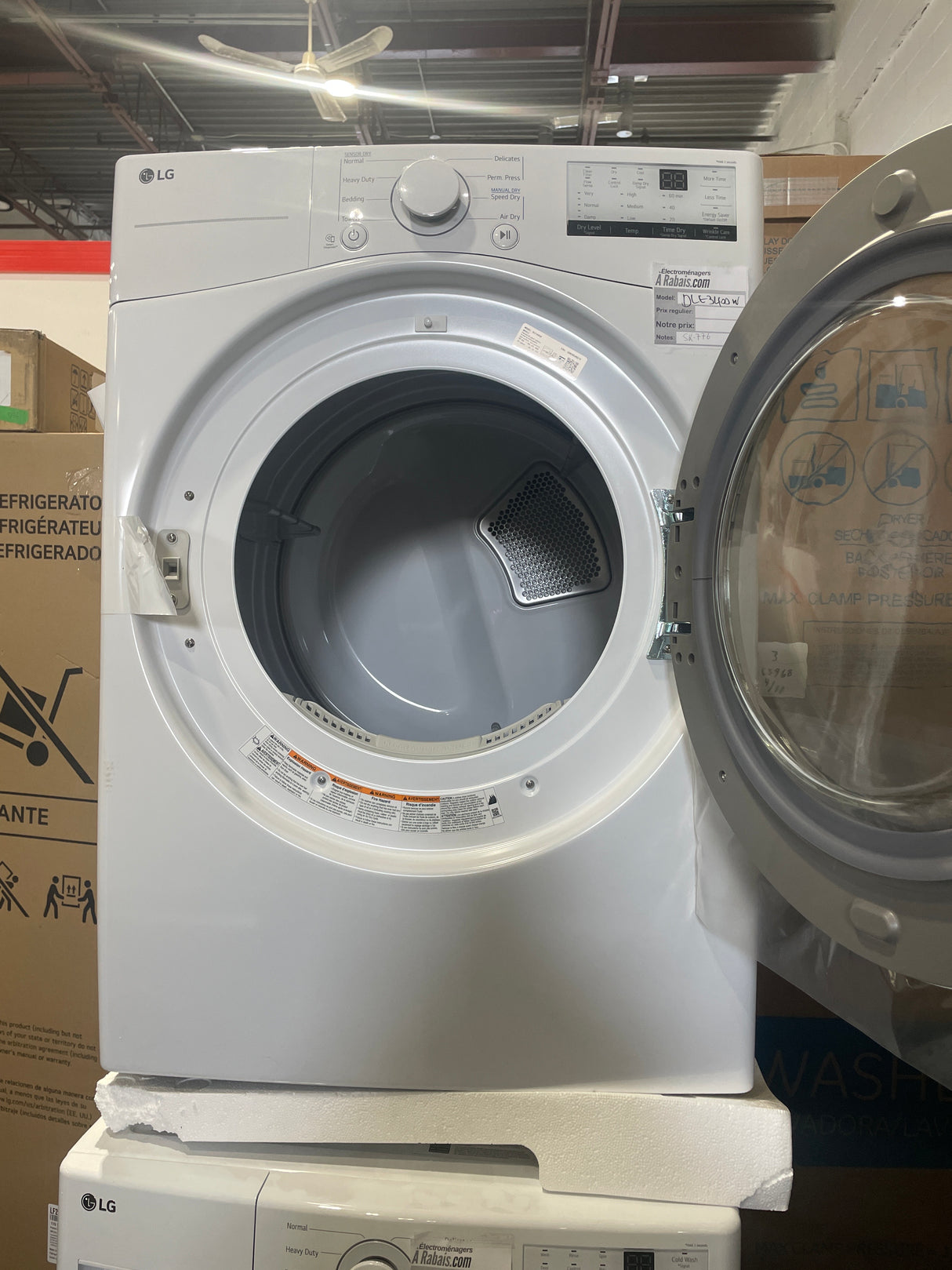 WM3400CW, DLE3400W - Ensemble laveuse/sécheuse - Chargement frontal - LG - Emballage ouvert