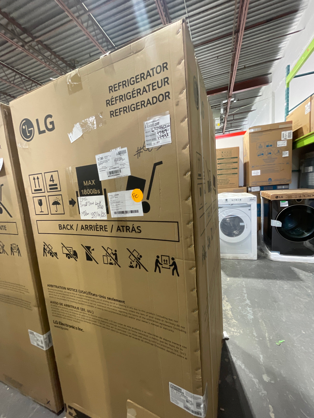 LF25H6200S - 33 - REFRIGERATORS - LG  - French 3-Door - Stainless Steel - Open Box