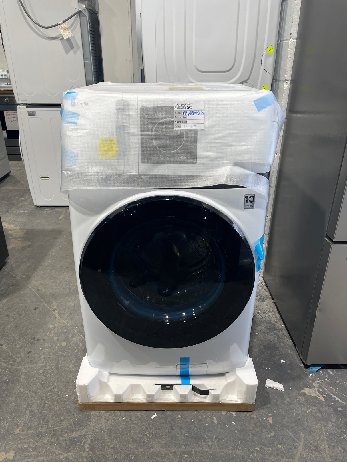 PFQ83HSLWWW - Laveuse/sécheuse tout-en-un - GE - Blanc - Emballage ouvert