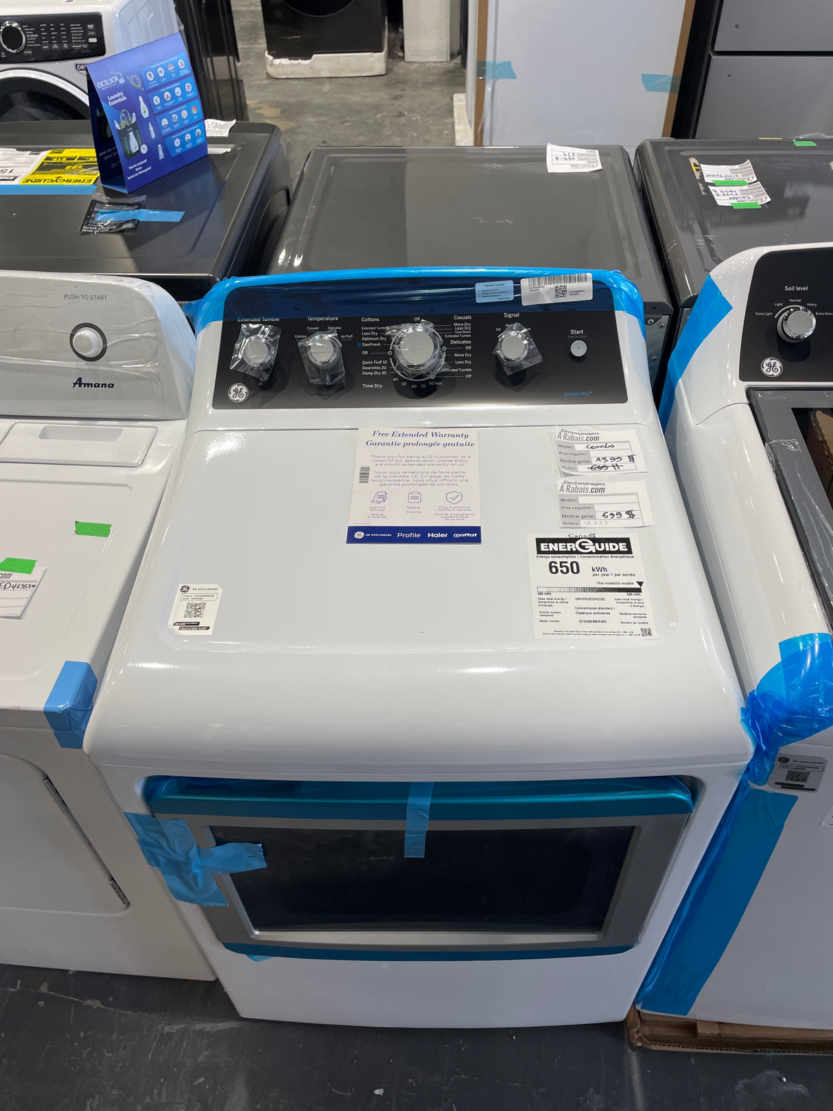 GTW491BMRWS, GTD49GBMRWS - Washer/Dryer Sets - Top load - GE - White  - Open box