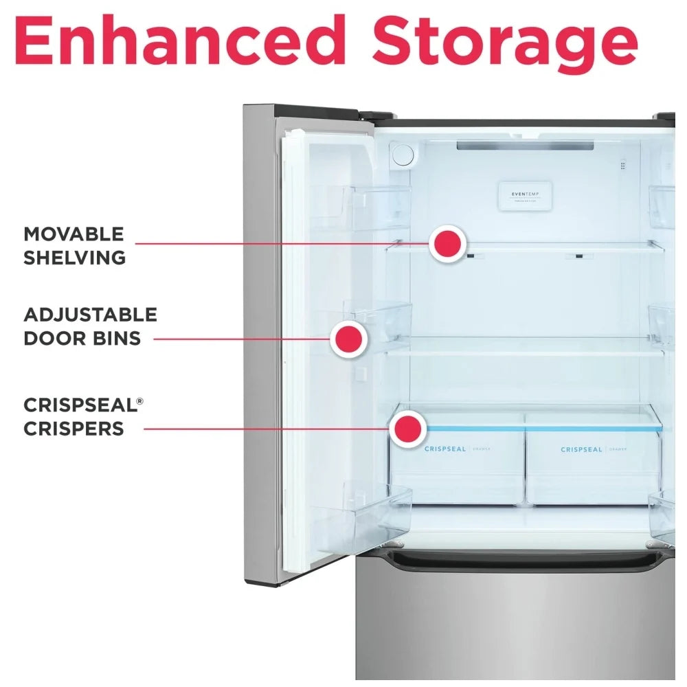 FRFG2033AV - REFRIGERATORS  - Frigidaire- French 3-Door -  Stainless Steel - Open Box