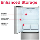 FRFG2033AV - REFRIGERATORS  - Frigidaire- French 3-Door -  Stainless Steel - Open Box