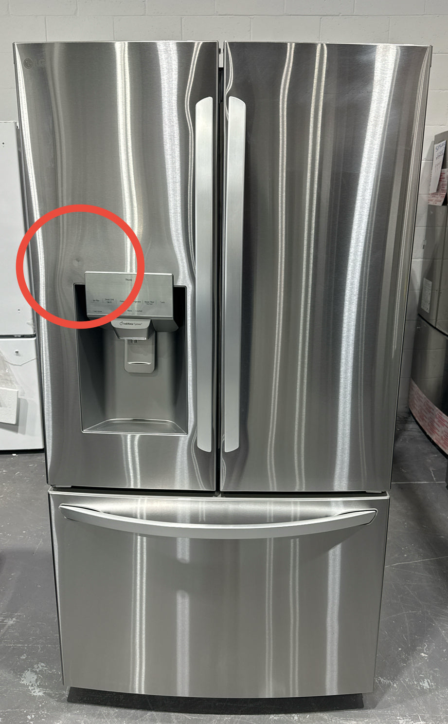 LRFS28XBS - REFRIGERATORS - LG - French 3-Door -   Black Stainless Steel - Open Box