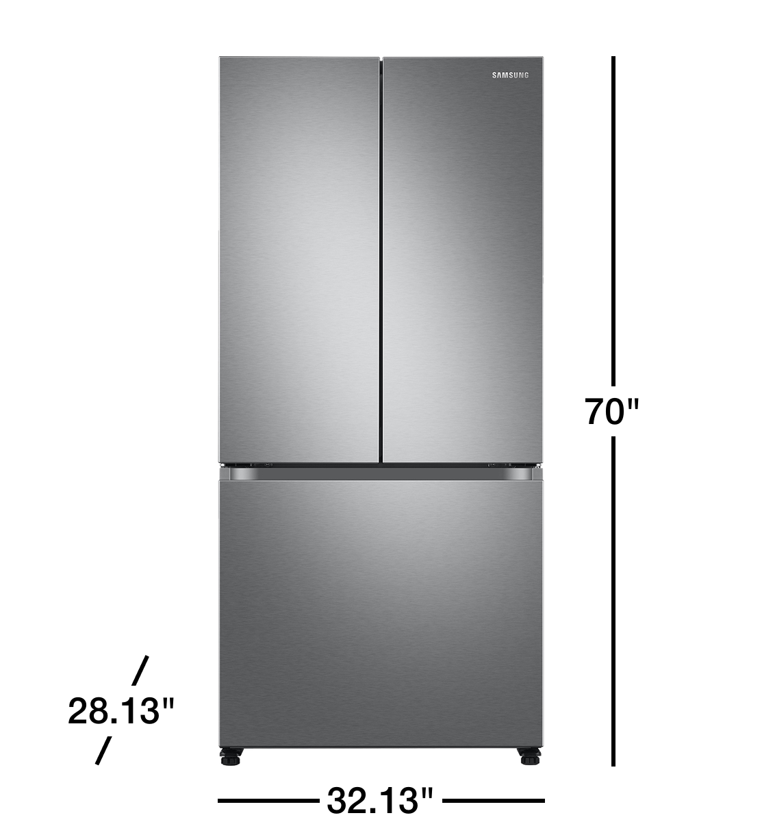 RF18A5101SR -  REFRIGERATORS - Samsung  - French 3-Door - Counter Depth - Stainless Steel - Open Box