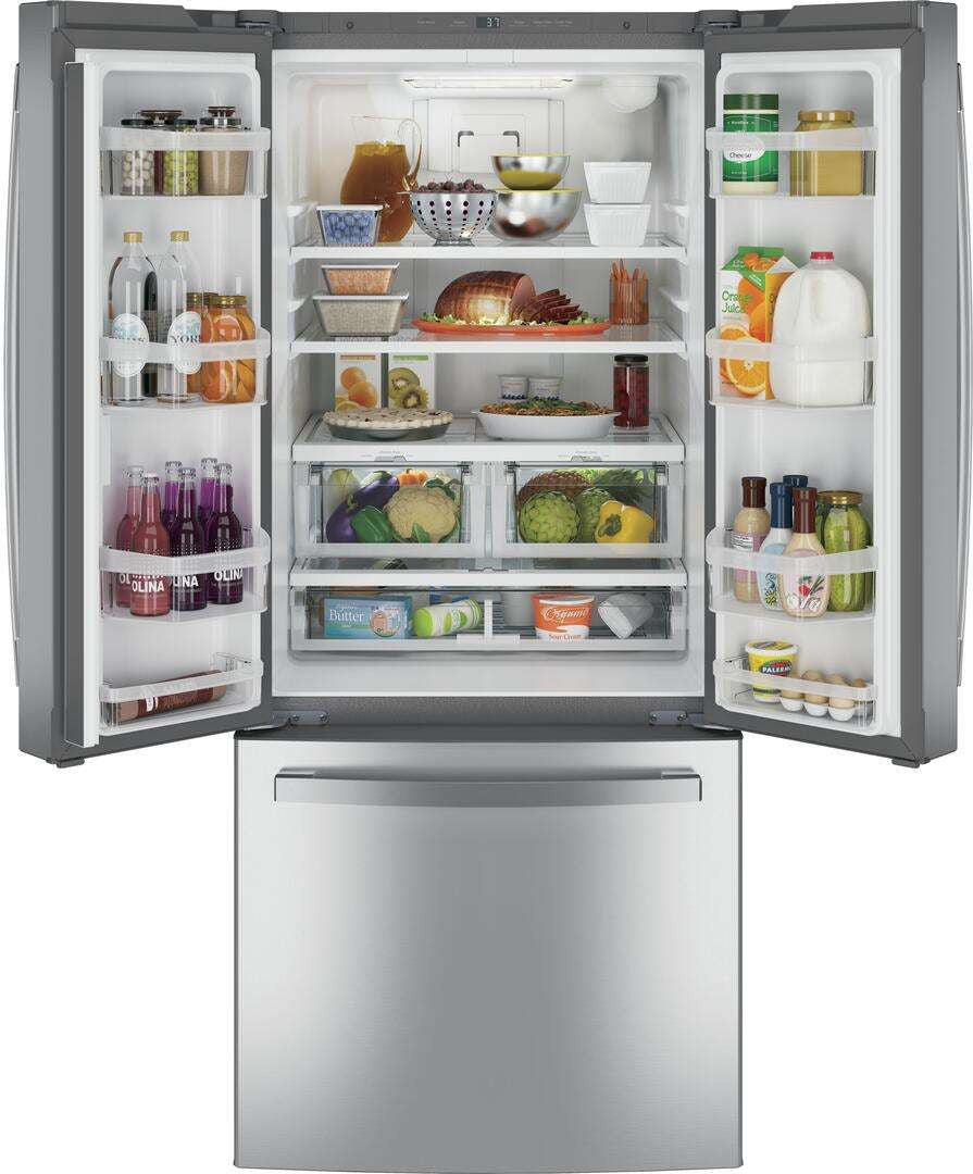 GNE21DYRKFS -  REFRIGERATORS - GE - French 3-Door - Stainless Steel - Open Box