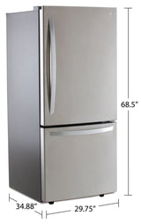 LRDNS2200S - REFRIGERATORS - LG - French 3-Door - Stainless Steel - Open Box