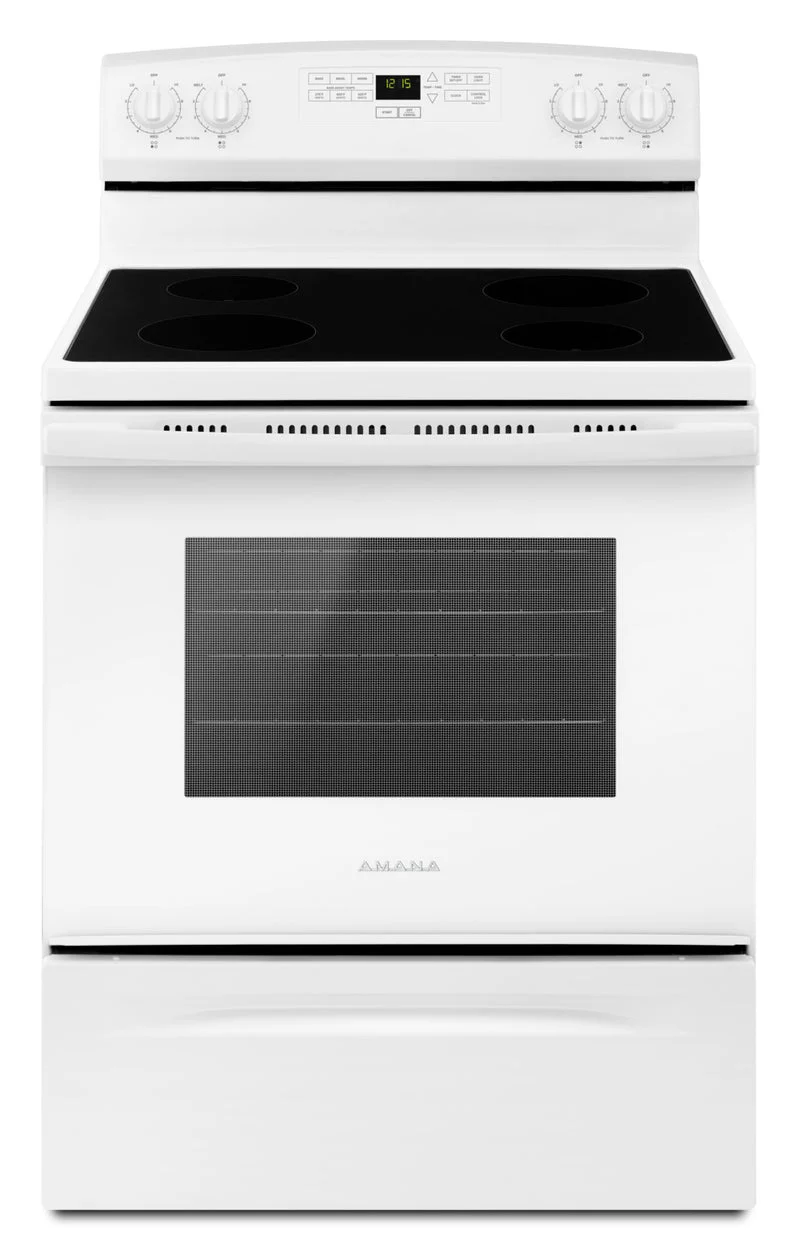 Amana YAER6303MFW Electric Range – Open Box – 1 Amana YAER6303MFW Electric Range – Open Box – Open Box